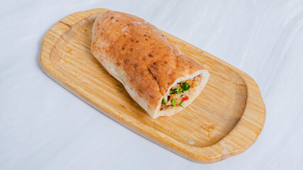 Doner kebab isolated on tray
