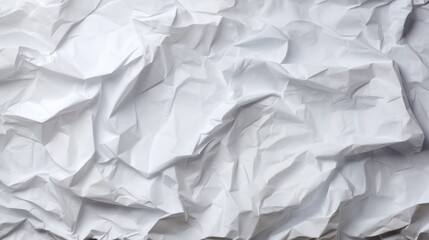 Crumpled Texture of White paper with light and shadow, Copy space.