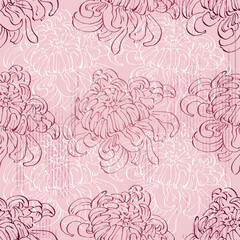 Hand Drawn Peony Flower Seamless Pattern Background. Elegant design element for greeting cards birthday, valentine's day, wedding and engagement invitation card template.
