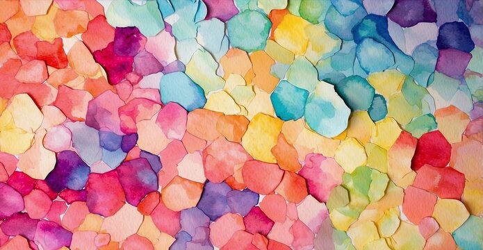 A Vibrant Dance of Colors: An Abstract Watercolor Painting Showcasing a Beautiful Blend of Hues Creating a Visual Symphony