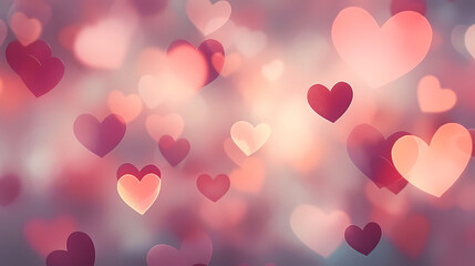 Abstract heart background with bokeh
