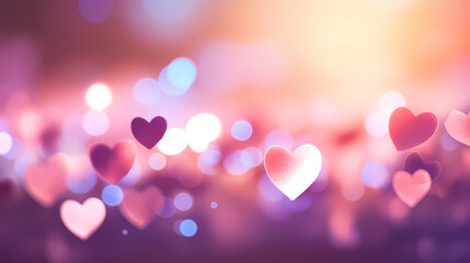 Abstract heart background with bokeh