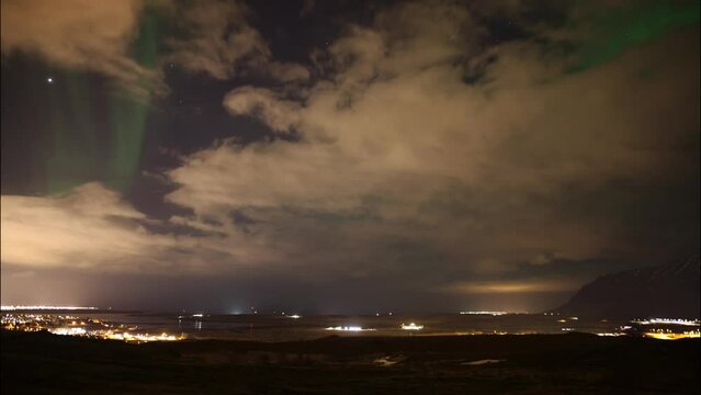Northern lights filmed in Iceland