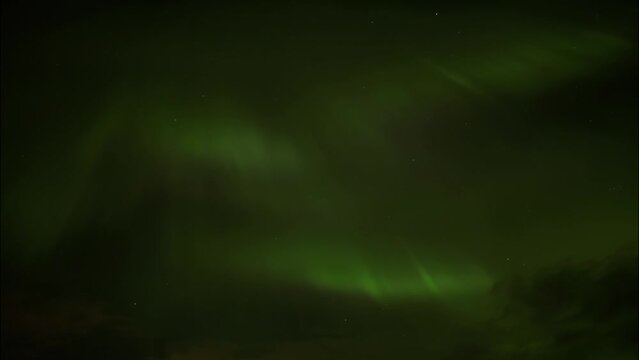 Northern lights filmed in Iceland