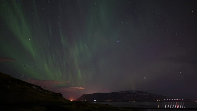 Northern lights filmed in Iceland