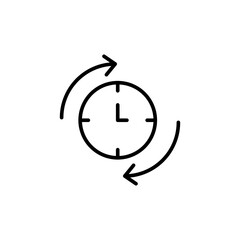 Timer outline icons, minimalist vector illustration ,simple transparent graphic element .Isolated on white background