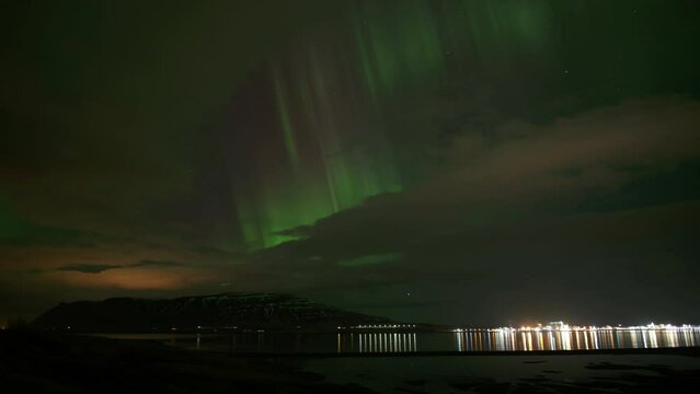 Northern lights filmed in Iceland