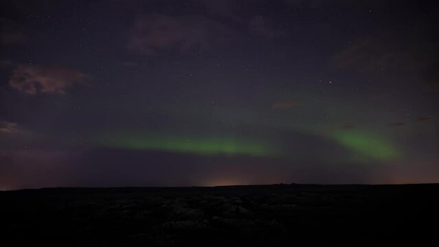 Northern lights filmed in Iceland
