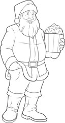 Santa Claus Christmas Popcorn Vector Graphic Art Illustration