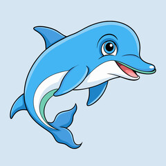 Obraz premium Dolphin, beluga, grampus, mammal, narwal, orca, porpoise, whale, pet, cartoon, pretty, cute, draw, vector, illustration 