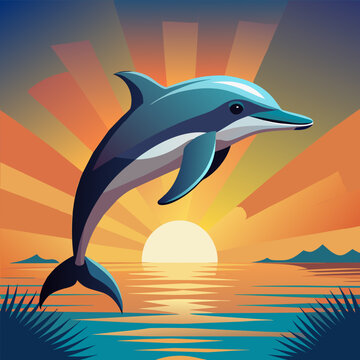 Dolphin, beluga, grampus, mammal, narwal, orca, porpoise, whale, pet, cartoon, pretty, cute, draw, vector, illustration
