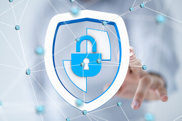 Information technology protected with firewall, secure access and encryption against cyber
