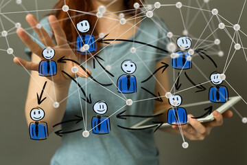 Abstract technology group and data 3d