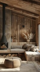 Cozy Wooden Cabin Corner