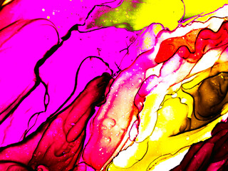 Oil Water Texture. Multicolor Alcohol Ink Abstract. Vivid Color Oil Paint. Abstract Watercolor Blot. Neon Alcohol Ink Abstract. Multicolor Fluid Art.