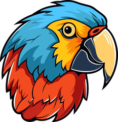 Intricate Macaw Head Drawing Expressive Macaw Head Vector