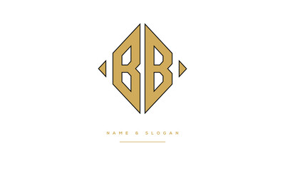 B, BB, Abstract Letters Logo monogram