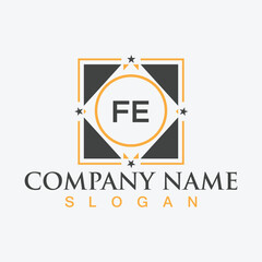 Creative letter FE unique logo design vector and Illustration