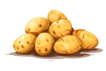 Fototapeta premium Potatoes in flat style on a white background