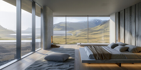Minimalist Master Bedroom in Rekyavik Mansion