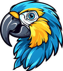 Graceful Macaw Head Portrait Stunning Macaw Head Illustration