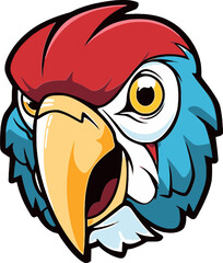 Eye-Catching Macaw Head Illustration Dynamic Macaw Head Design