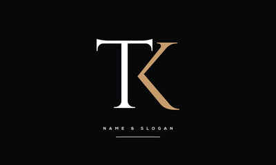 TK, KT, T, K, Abstract Letters Logo monogram	
