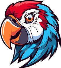 Stunning Macaw Head Illustration Flamboyant Macaw Head Design