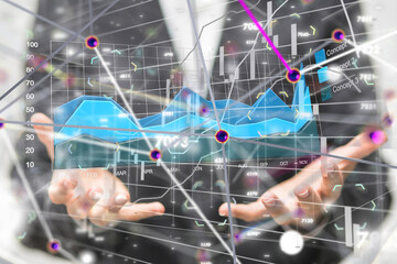 stock market graph business digital - 3d