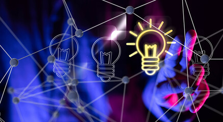 Neural network 3D illustration. Big data and cybersecurity