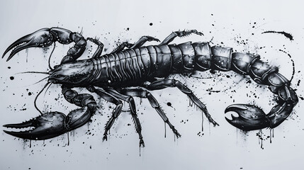 A Black Scorpion. Ink and Venom