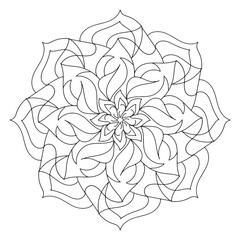 Mandala coloring page design easy mandala coloring design. decoration in ethnic oriental vector design. Indian style