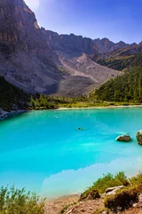 Papier Peint photo Turquoise Lago di Sorapis, Dolomite Alps, Italy, Europe