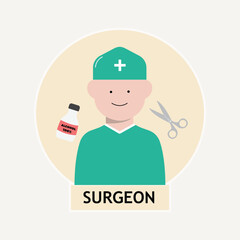 
set of icons vector illustration concept line character profession job collection of simple and colored avatar symbols