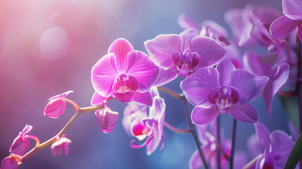 Purple petals of phalaenopsis orchid flower - obrazy, fototapety, plakaty