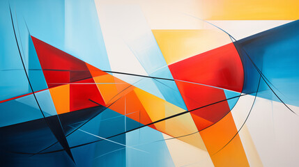 A vibrant abstract composition featuring intersecting lines and contrasting colors for a visually striking effect.
