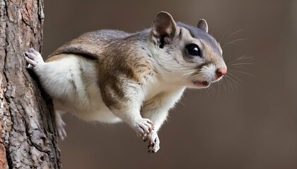 A Flying Squirrel With Its Nose Sniffing For Food