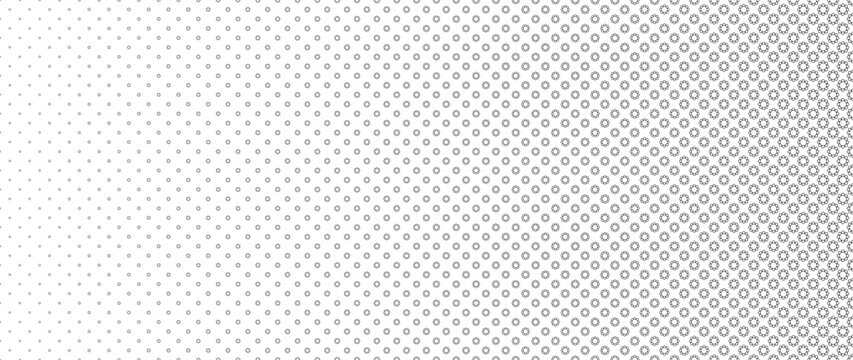 Blended  black smile flower line on white for pattern and background, halftone effect.