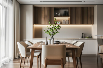 room with table,, Interior design inspiration of modern minimal style dining room loveliness