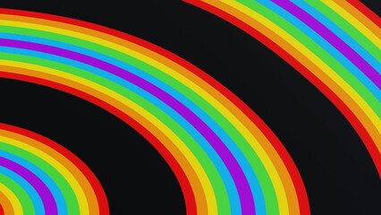 3d abstract rainbow on black background . Colorful retro 80s 90s y2k waves. Pride LGBT flag symbol. Positive good vibes - Powered by Adobe