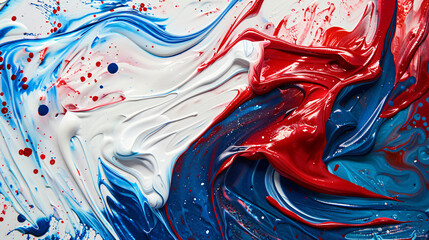 Red White and Blue Liquid Paint Banner