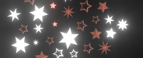 XMAS A gray whirlwind of golden snowflakes and stars. New