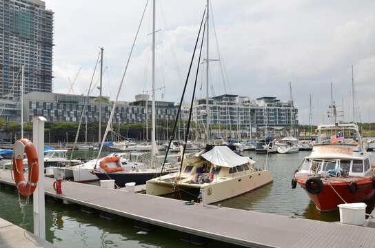 Yacht are docking at the Marina Bay in the Puteri Harbour, Johor