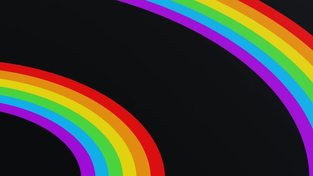Abstract  illustration vector rainbow oil on black background. Design in futuristic retro 80s 90s style with colorful LGBT Pride lines. Animation 30fps 4k loop