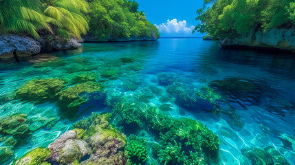 Crystal Lagoon Retreat. Exotic Underwater Beauty