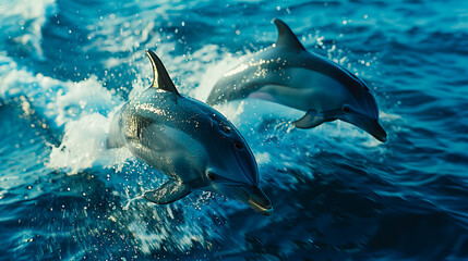 Dolphin Jumps Amidst Aquatic Life