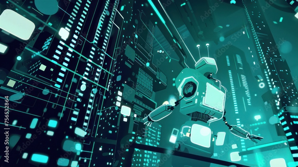 Poster digital technology robots artificial intelligence