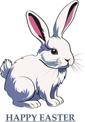Fototapeta premium Easter greeting card background with cute rabbit