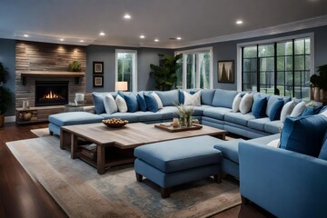 family room with a cozy sectional sofa and pillows