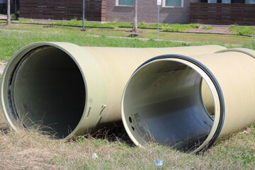 Tubes with water tight gaskets for electronic cables on major roadway construction
